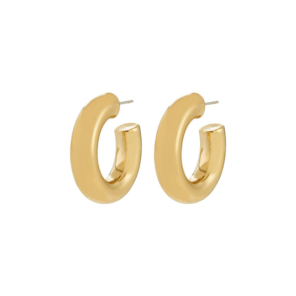 PHASE large gold-plated hoop earrings