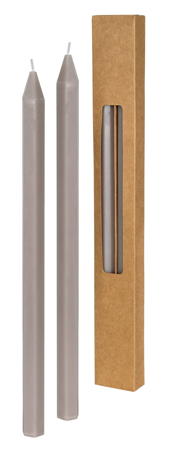 Chandelles effilées 33 cm, Ensemble de 2, couleur gris
