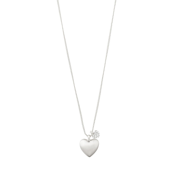 SOPHIA recycled heart pendant necklace silver -plated