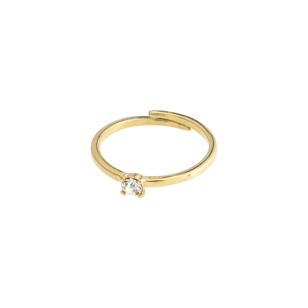 LULU recycled crystal stack ring gold- plated