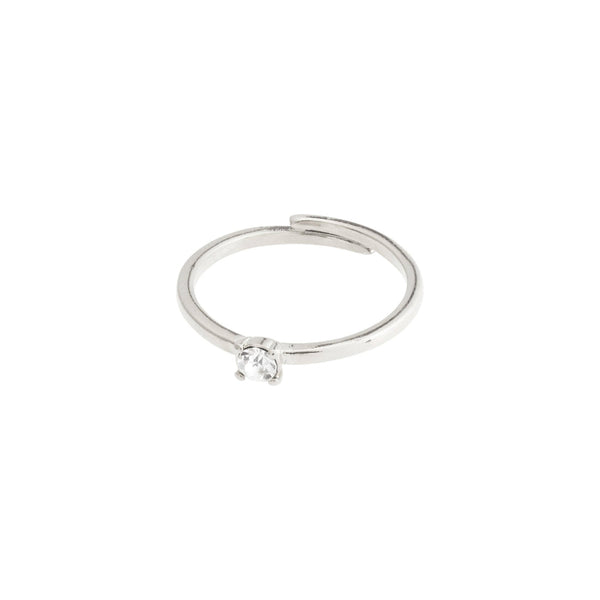 LULU recycled crystal stack ring silver-plated