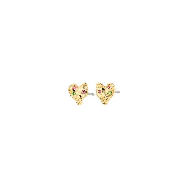 RYAN recycled heart earrings gold-plated