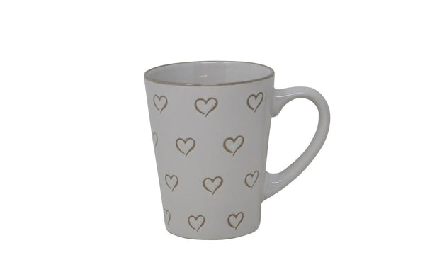 Tasse Blanc Cassé Cœurs 340ml