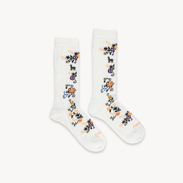 Chaussettes en Alpaga – Wild Rose – Blanc