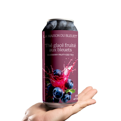 Canette de thé glacé fruité aux bleuets