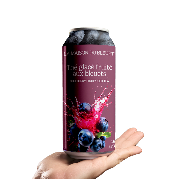 Canette de thé glacé fruité aux bleuets