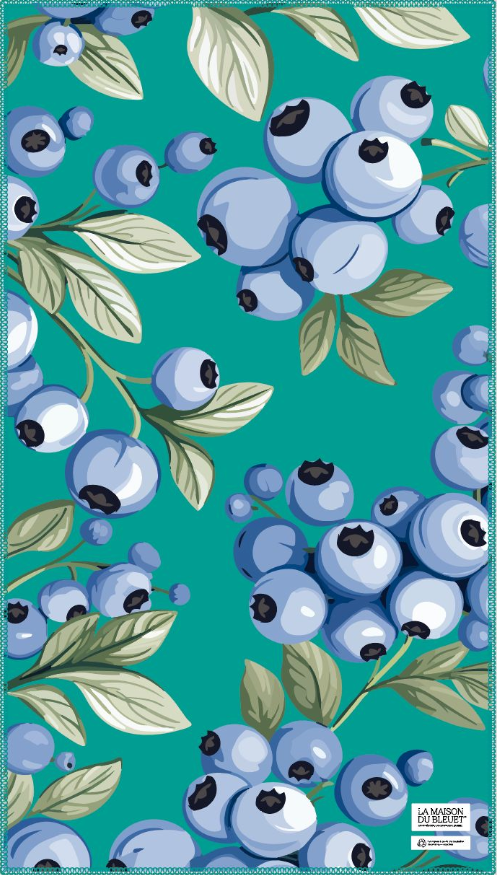 Serviette de plage turquoise avec des bleuets
