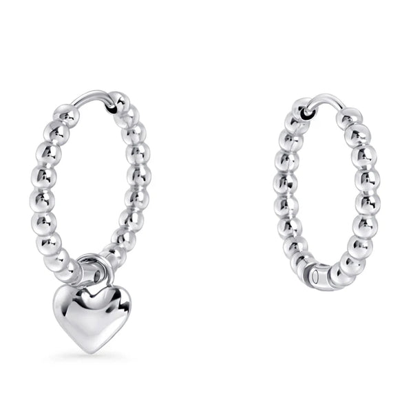 Boucles d'oreille Huggie Violette argent modifiée