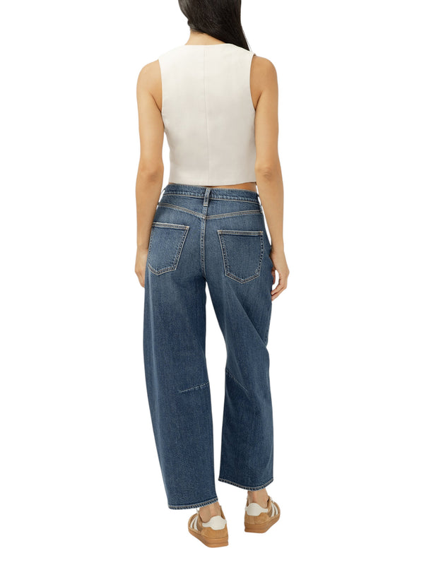 High Rise Barrel Leg Jeans