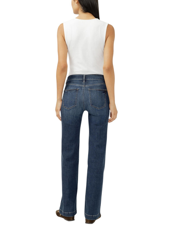 Jean Avery taille haute coupe droite indigo