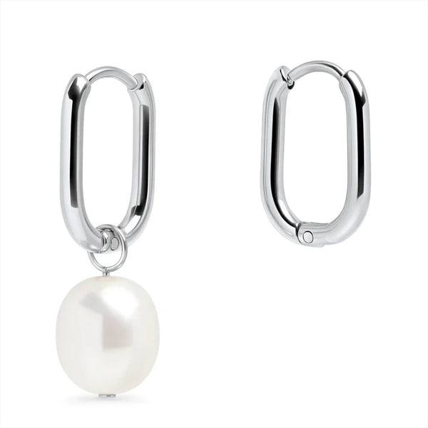 Boucles d'oreille Huggie Perle Opale détaché