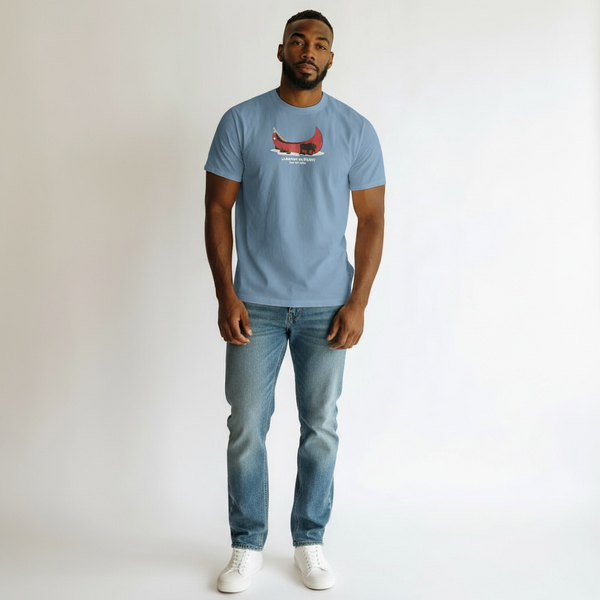 Tee-shirt bleu avec dessin devant