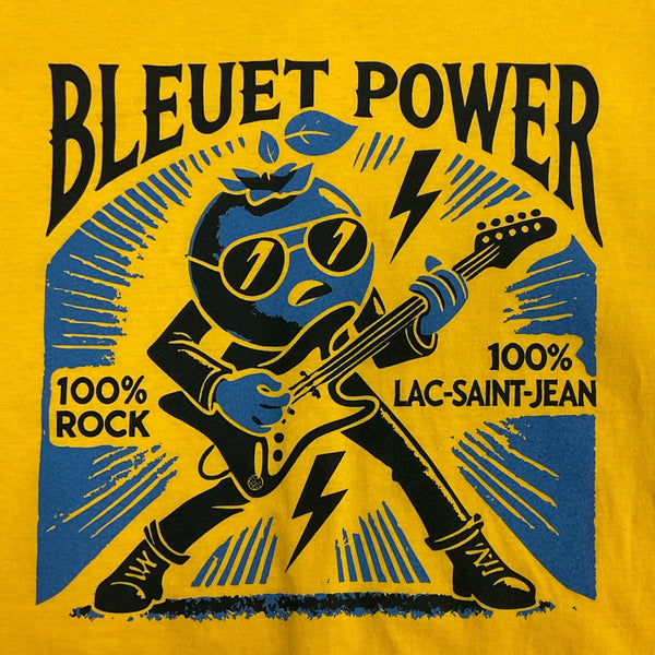 Dessin visible à l'avant du tee-shirt Bleuet Power Jaune Or