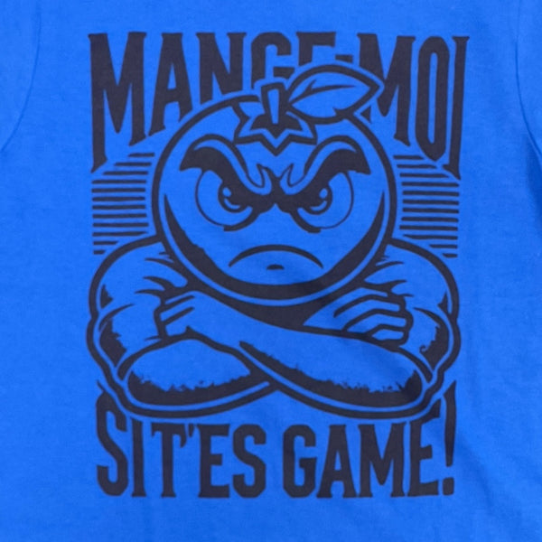 Dessin visible à l'avant du Tee-shirt Mange Moi Bleu Royal