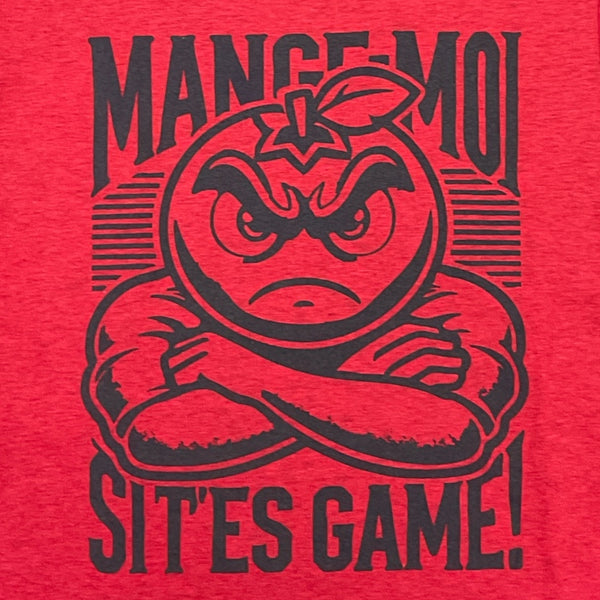 Dessin visible à l'avant du tee-shirt Mange Moi Rouge Cerise