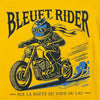 Dessin visible à l'avant du tee-Shirt Bleuet Rider Jaune Or