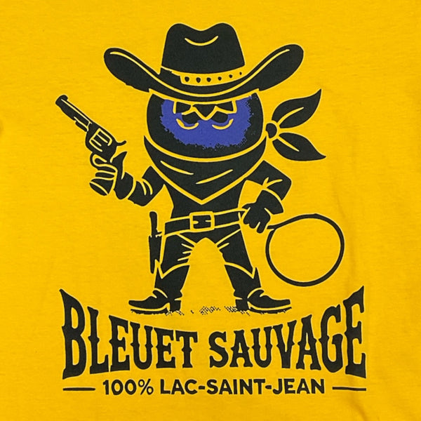 Dessin visible à l'avant du tee-shirt Bleuet Sauvage Jaune Or