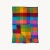 Couverture double à franges en mélange d’alpaga – Carreaux multicolores – Pokoloko