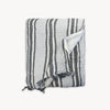 Plaid Doublé en Molleton – Crinkle – Rayures Charbon