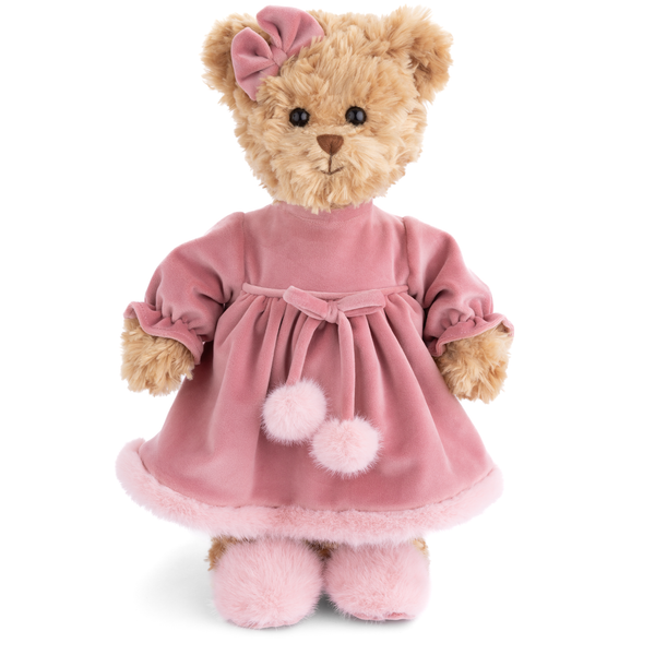 Aiko – Peluche en robe de velours rose de Bukowski Bears