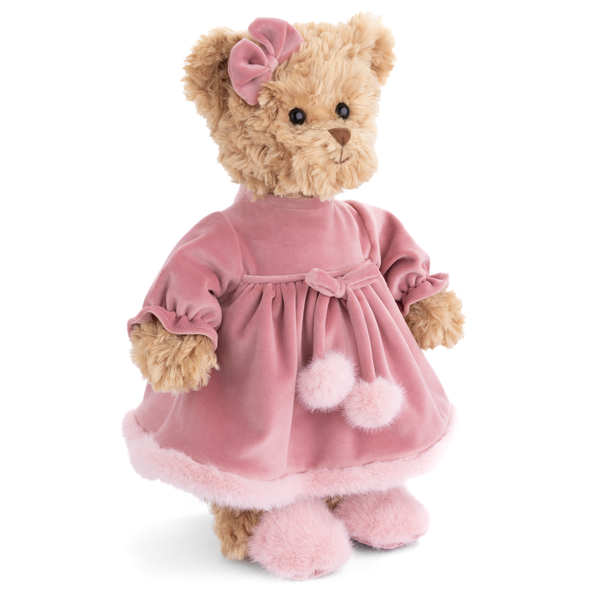 Aiko – Peluche en robe de velours rose de Bukowski Bears
