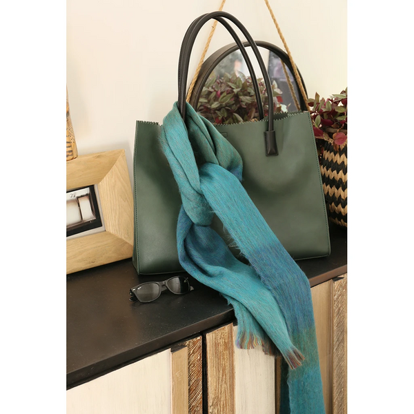 Écharpe Sea Green Mood en mélange d’alpaga – Pokoloko