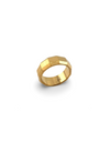 Bague géométrique Focus AJ&Co, finition dorée mate.