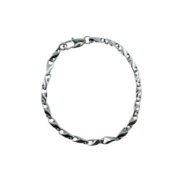 Bracelet Authentique 4 mm AJ&Co, finition argentée.