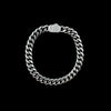 Bracelet maille cubaine Alpha 8 mm AJ&Co, finition argentée mate.