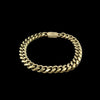 Bracelet maille cubaine Alpha 8 mm AJ&Co, finition dorée mate.