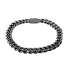 Bracelet maille cubaine Alpha 8 mm AJ&Co, finition noire.