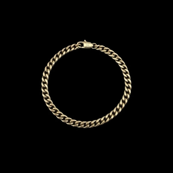 Bracelet maille cubaine Viril 6 mm AJ&Co, finition dorée.