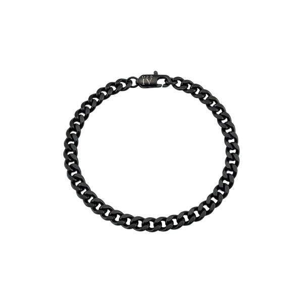 Bracelet maille cubaine Viril 6 mm AJ&Co, finition noire.