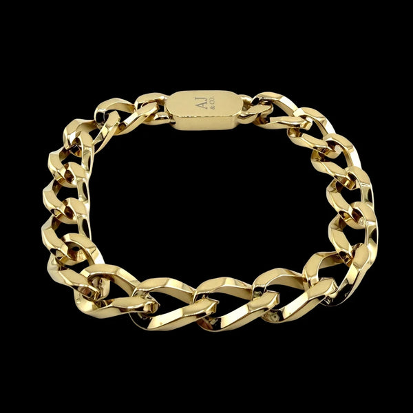 Bracelet Prestance 9 mm AJ&Co, finition dorée.