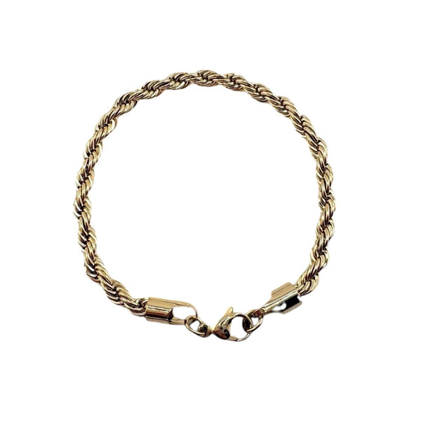 Bracelet torsadé Élégance 5 mm AJ&Co, finition dorée.