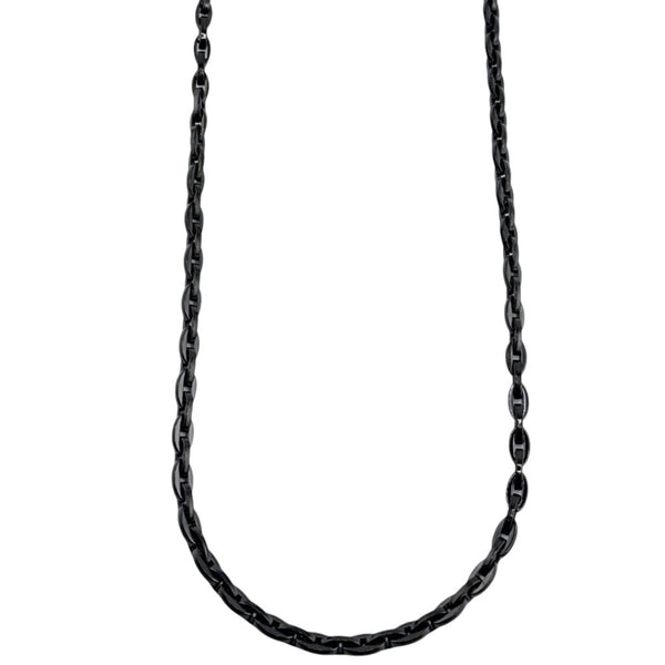 Chaîne Figaro Intégrité 4 mm AJ&Co, finition noire.
