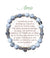Bracelet Earth Angel « Amie » à perles blanches et grises, avec sa présentation en français.