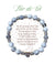 Bracelet Earth Angel « Fier de toi » à perles blanches et grises, avec sa présentation en français.