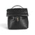 Sac à dos Maison Taïga en cuir végan noir grainé avec rabat et fermoir métallique argenté, style urbain et élégant.