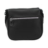 Sac banane Deluxe Maison Taïga noir en cuir synthétique avec fermeture éclair argentée et compartiments organisés