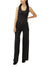 Model wearing Maison Taïga Silver Jeans Co. Suki wide leg black denim jeans with a mid-rise fit and five-pocket style.