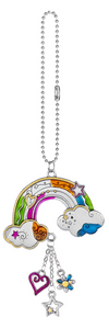 Ornement Ganz arc-en-ciel multicolore avec nuages et breloques cœur, fleur et étoiles