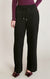 Pantalon large en satin à blocs de couleur Dex, coloris noir, vêtement porté