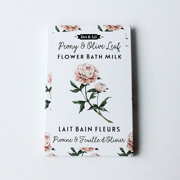 Bath milk sachet - Peony/Olive tree