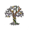 Arbre de vie miniature Ganz argenté, aux branches ajourées et accents multicolores