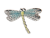 Libellule miniature Ganz aux ailes bleu pâle bordées d’argent et au corps jaune