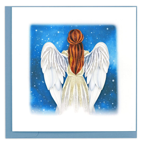 Carte de vœux ange en papier roulé Quillingcard