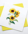 Carte de vœux tournesols sauvages en papier roulé