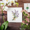 Carte de vœux bouquet de lavande en papier quillé