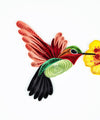 Carte de Vœux Colibri Quilling et Fleurs Jaunes